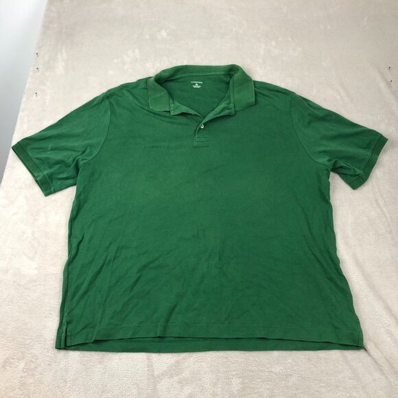 Lands End Mens Polo Shirt Size XXL Green Classic Casual Pullover Short Sleeve - Picture 8 of 9